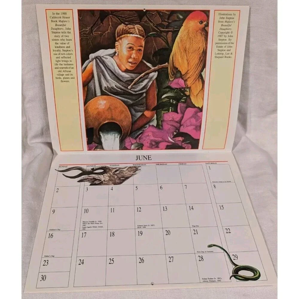 Caldecott Calendar Lot 1988 1990 1991 1992 1993 1995 Library Award Children Vtg